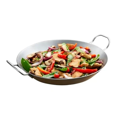 Obrázek chg SET 690AMAZ 67 železná pánev &quot;chráněná&quot;, průměr = 32 cm se 2 držadly, železo, stříbrná, x 4. 5