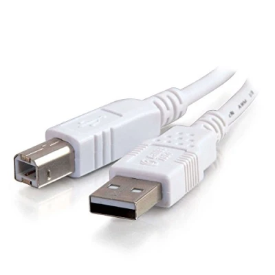 Obrázek C2G kabel USB tiskárny, 2. 0 a na B. Kompatibilní s tiskárnami skenery HP, Epson, Brother, Samsung, Cannon všemi ostatními zařízeními A/B (1M, bílý), 81560