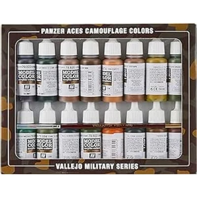Obrázek Vallejo 070179 sada barev, Panzer Aces maskování, 16 x 17 ml