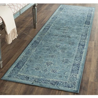 Obrázek SAFAVIEH Tradiční koberec do obývacího pokoje, jídelny, ložnice vintage kolekce, krátký předsíň, tyrkysový a multi, 66 x 244 cm