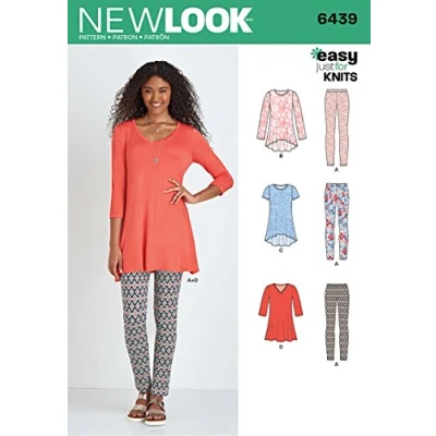 Obrázek New Look Schnittmuster Knit Tuniken mit Leggings Schnittmuster, Papier