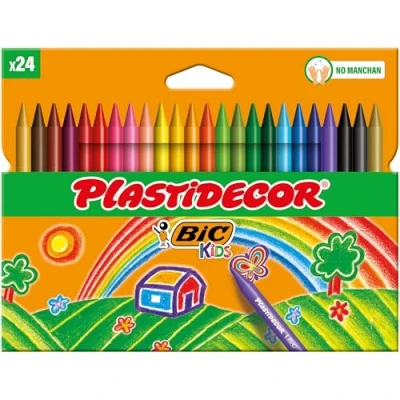Obrázek Bic Barevné voskovky Plastidecor, klasické, 24 kusů (balení 1 ks)