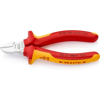 Obrázek Knipex Boční štípací kleště chromované, izolované s vícesložkovými pouzdry, testováno VDE 140 mm 70 06
