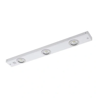 Obrázek EGLO LED svítidlo Kob LED, 3 žárovky pod skříňku, kuchyňské z kovu, bílá, kuchyňská lampa s kolébkovým spínačem, svítidlo, teplá bílá