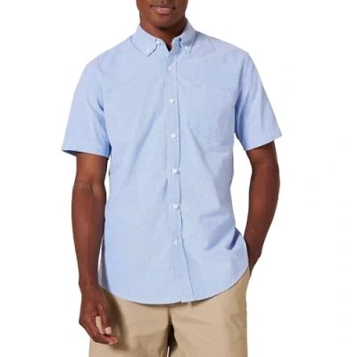 Obrázek Amazon Essentials Pánská košile Oxford s krátkými rukávy náprsní kapsou, normální střih, modrá, XL