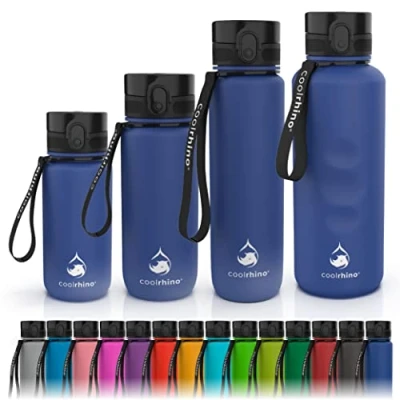 Obrázek láhev na pití Coolrhino, 650 ml a 1 l, sport, outdoorové aktivity, do školy, fitness centra &amp; pro děti vodu zajištěná proti vytečení, bez BPA sportovní s nádobkou ovoce, 1000ml