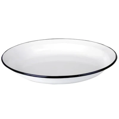 Obrázek Ibili Talíř Blanca 32 x 4 cm ze smaltované oceli v bílé/modré,