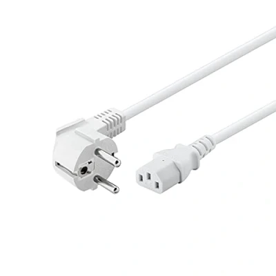 Obrázek Goobay 95141 kabel pro studené spotřebiče 3 m / C13 zdířka studená zařízení a 90 stupňů ochranný kontakt úhlová zástrčka univerzální PC monitor napájecí síťový bílá