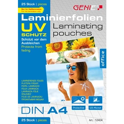 Obrázek Genie laminovací pouzdro A4 UV SAFE 125 mic. VE=25 kusů