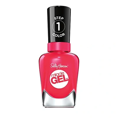 Obrázek Sally Hansen Miracle Gel lak na nehty bez umělého UV světla růžová nádrž, neonově červená růžová, s intenzivně lesklým gelovým povrchem, č. 220, (1 x 14,7 ml)