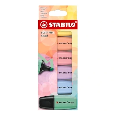 Obrázek STABILO zvýrazňovač BOSS MINI Pastel balení 6 ks barev