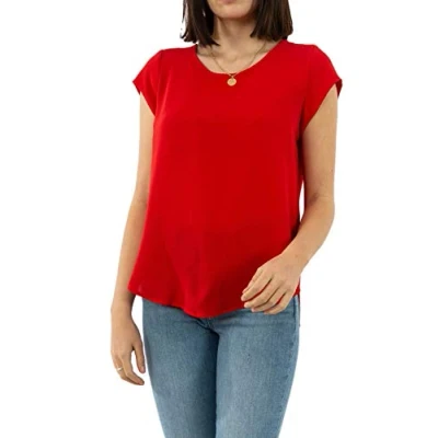 Obrázek ONLY Dámské Onlvic S/S Solid Top Noos Ptm tričko, červená (High Risk Red)