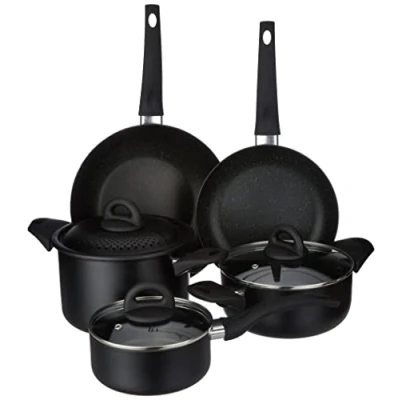 Obrázek Tognana V979119RKBL Topf und Pfannen Set, 8 teilig, Aluminium, schwarz