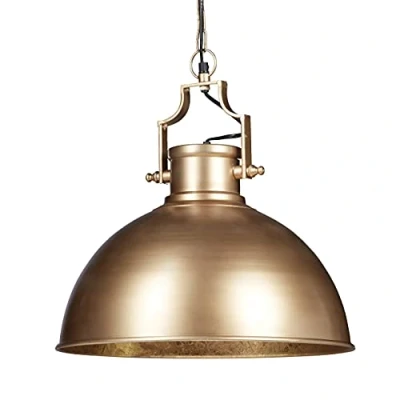 Obrázek Relaxdays závěsná lampa industriální design ve stylu shabby, dekorace do jídelny, E27, 230 V Ø 40,5 cm, zlatá, 10020870_259, x 155 cm