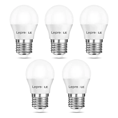 Obrázek Lepro E27 LED teplá bílá žárovka, 2,5 Watt G45 žárovka E27, nahrazuje 25W halogenovou žárovku, 250 lumenů světelný zdroj, 2700 kelvinů bílá, 180 úhel vyzařování, úsporná 5 kusů