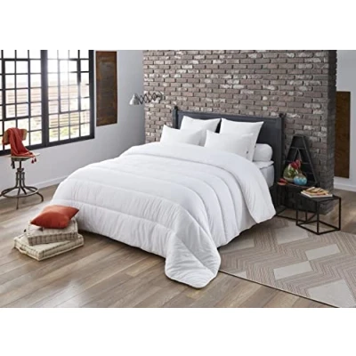 Obrázek DODO Steppdecke mit Milbenschutz, temperiert, 240 x 260 cm, für Doppelbett, Niagara, weich und bequem, maschinenwaschbar bei 40 C, Weiß