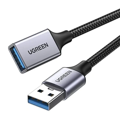 Obrázek UGREEN USB prodloužení 3. 0 5Gbps prodlužovací kabel a na s nylonovým kabelem hliníkovým krytem pro flash disk myš sluchátka hub tiskárna webkamera PS4/5 atd. (3
