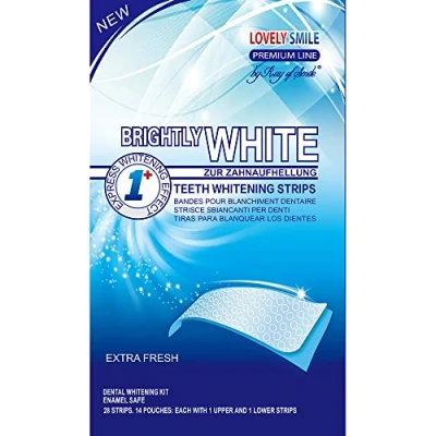 Obrázek LOVELY SMILE Premium Line Teeth Whitening STRIPS bělení zubů bez citlivosti na zuby, peroxidu rychlý účinek bezpečné pro zubní sklovinu, 28 WHITE od RAY OF