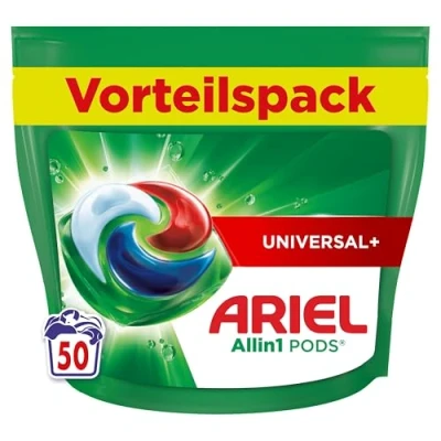 Obrázek Ariel prací prostředek v kapslích All in 1, tekutý kapsle 50 pracích cyklů, Universal+, silné odstranění skvrn od 1. praní