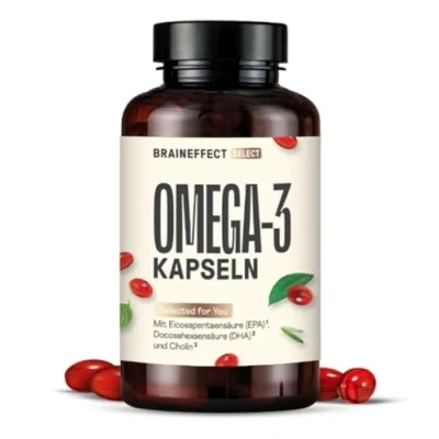 Obrázek BRAINEFFECT Premium Omega 3 kapsle z čistého krilového oleje 100% krilový olej (nenatažený) nejvyšší 3/EPA/DHA Pro Bez zápachu ryb udržitelný rybolov 60 KapseIn.