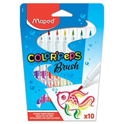 Obrázek Maped Štětcové fixy COLOR&#039;PEPS BRUSH s flexibilní špičkou x10 tužek