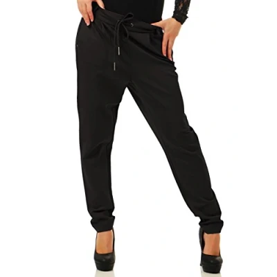 Obrázek VERO MODA Eva Mid Rise Drawstring Trousers, černá (Black), XL/34L