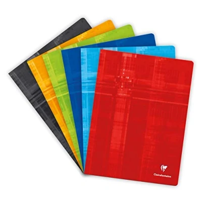 Obrázek Clairefontaine 63365C Schulheft / Heft DIN A4+ 24x32 cm, 48 Blatt liniert mit Rand 90g, geheftet, farbig sortiert, 1 Stück