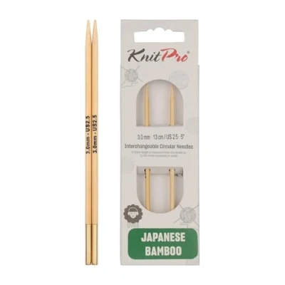 Obrázek KnitPro K22413 kruhová pletací jehla, bambus, přírodní, 12 x 0,3 cm, 2 Count
