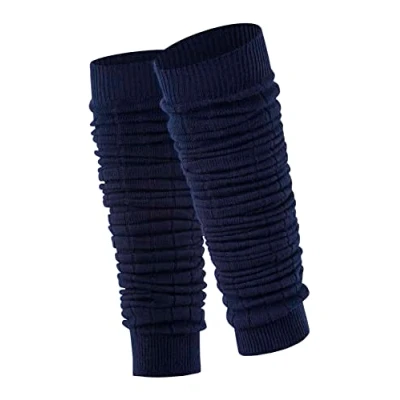 Obrázek ESPRIT Dámské Rib Legwarmer prodyšná regulace klimatu brání zápachu vlna ohřívače rukou tlusté návleky jednobarevné žebrované neprůhledné pro paže nebo nohy 1 pár, Modrá (tmavě námořnická 6375)