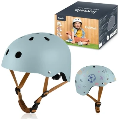 Obrázek LIONELO Helmet ochranná helma pro děti, nastavitelná 50 56 cm, ochrana brady, certifikovaná přilba Intertek dívky a chlapce, velikost S