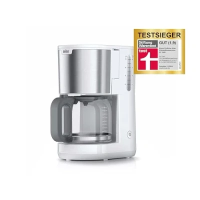 Obrázek Braun kávovar PurShine KF 1500 WH na překapávanou kávu se skleněnou konvicí až 10 šálků, systém OptiBrew, automatické vypnutí, 1000 W, bílý, KF1500