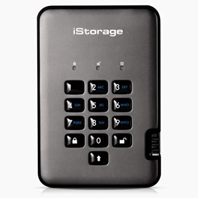 Obrázek iStorage diskAshur PRO2 HDD 500 GB Secure Hard Drive FIPS Level 2 certifikovaný Password Protected Dust/Water Resistant. IS DAP2 256 C G