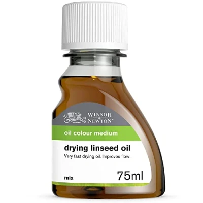 Obrázek Winsor &amp; Newton 3021742 sušící lněný olej, zlepšuje tok barev olejových barev, láhev 75 ml