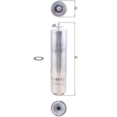 Obrázek MAHLE Palivový filtr KL 169/4D
