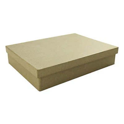 Obrázek Décopatch BT031O Box plochý (z papír maché, pro formát A5, 16,5 x 22,5 4,5 cm, k ozdobení, ideální dekoraci vašeho bytu) kartonově hnědá