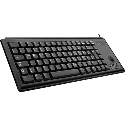 Obrázek CHERRY G84 4400, kompaktní klávesnice s trackball, rozložení EU (QWERTY), kabelové připojení (USB přípojka), 2 tlačítka myši, mechanické spínače ML, černá