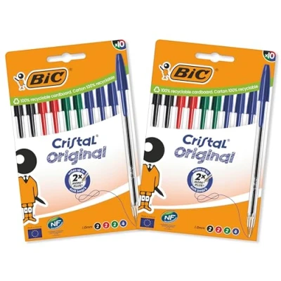Obrázek BIC 962704 Kugelschreiber Cristal Original, 2 Beutel auf 10 Stück, sortiert