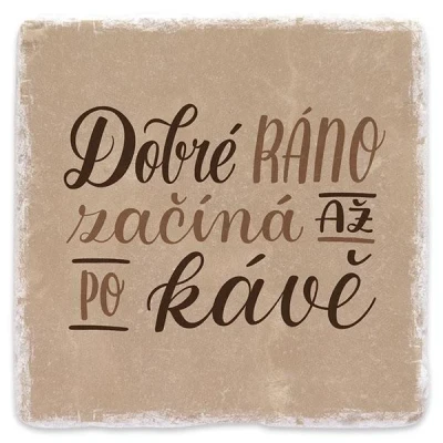 Obrázek Mramorový tácek Dobré ráno začíná až po kávě!