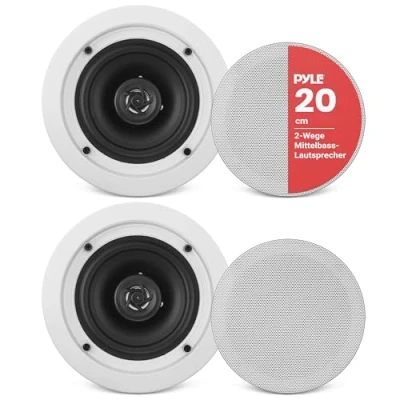 Obrázek PYLE AUDIO INC PDIC81RD 8 Zoll 2 Wege Flush Mount Unterputzkabel Einbau Lautsprecher zur Montage an System weiß, 20,3 cm