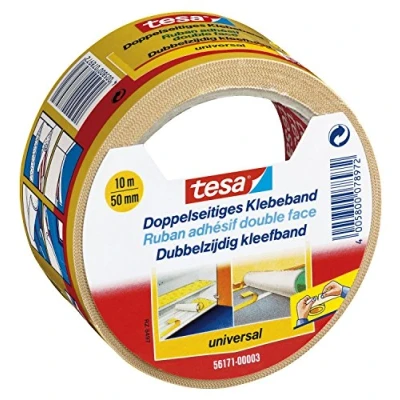 Obrázek tesa Oboustranná univerzální lepicí páska na obaly, dekorace a koberce nebo pro kutilství 10 m x 50 mm