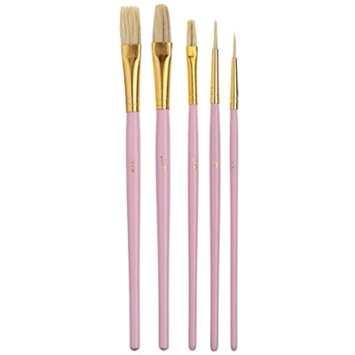 Obrázek Sada 5 štětců KitchenCraft Sweetly Does It pro dekoraci dortu, růžové, 2,5 mm, 3 2 x 10 mm špičky štětce