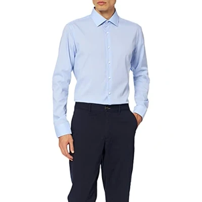 Obrázek Seidensticker Pánská business košile Slim Fit nežehlivá límec Kent dlouhý rukáv Patch 100% bavlna, modrá