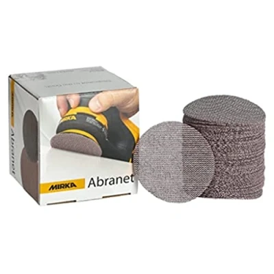 Obrázek Mirka Abranet síťové brusné kotouče Ø 77 mm suchý zip / zrnitost P240 50 ks k broušení dřeva, špachtle, laku, plastu 5420305025