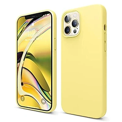 Obrázek elago Liquid Silicone Case Kompatibel mit iPhone 12 Pro Max Hülle (6,7&quot;), Hochwertiges Silikon, Rundumschutz Handyhülle : 3 Layer Struktur Schutzhülle (Gelb)