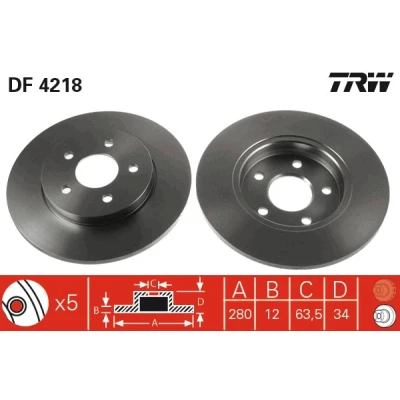 Obrázek Brzdový kotouč TRW DF4218