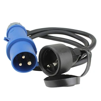 Obrázek Unitec 47458 CEE adaptérové vedení pro karavan/CEE konektor a ochranný kontakt / IP44 příslušenství obytný vůz s ochranným krytem/3pólovým vedením Evropu spojku Schuko, černé