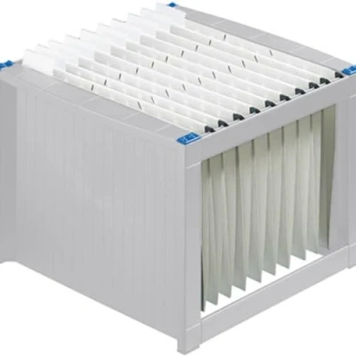 Obrázek Helit Box na závěsné desky H6110084 světle šedá, modrá 1 ks