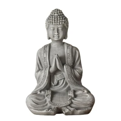 Obrázek socha Buddhy Meditation 2 Zen a Feng Shui dekorační přináší uklidňující relaxační atmosféru do vašeho domova Talisman pro štěstí barva šedá výška: 12 cm Zen&#039;Light