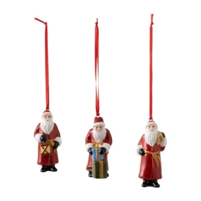 Obrázek Villeroy &amp; Boch Nostalgic Ornamenty Santa Claus, sada 3dílná, bílá, 8 x 3,5 cm 14 8331 6687 barevné