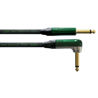 Obrázek CORDIAL kabel kytara jack pravý/zahnutý 3 m zelený INSTRUMENT Peak Standard